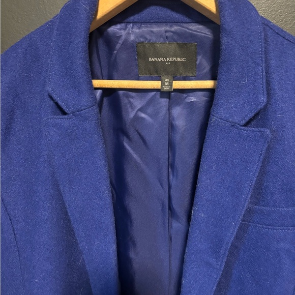 Banana Republic Blue Long Wool & polyester jacket. - Picture 2 of 2